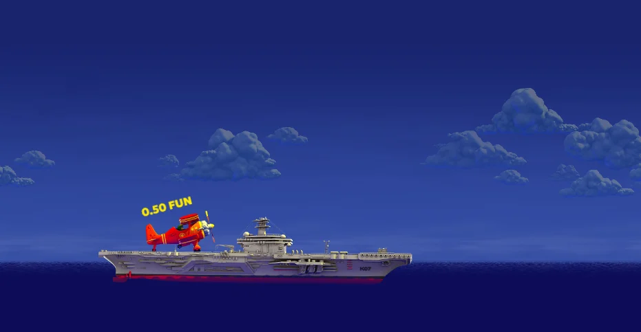 Avia Masters Gameplay-Screenshot: Flugzeug wartet auf den Start